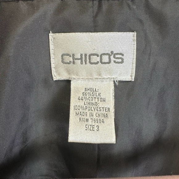 Chico’s Silk Blend Womens Black Blazer/Jacket/ Size 3 (XL) - Picture 7 of 7
